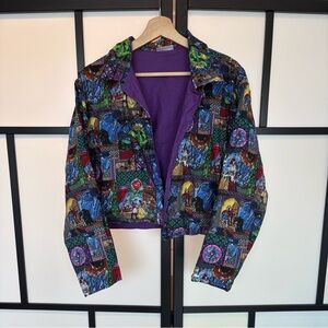 Handmade Princess Belle Jacket Beauty & the beast Stained Glass Fabric.SZ LARGE